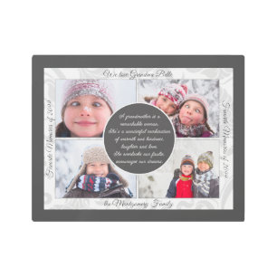 HORZ Grandma 4 Photo Message Loving Memory Metal P Print