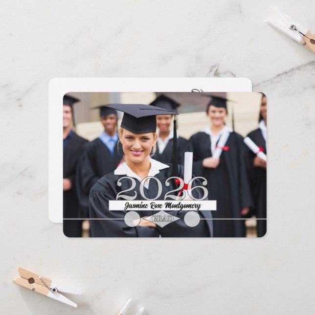 HORZ Photo 2026 Graduation Party Invitation (Front/Back In Situ)