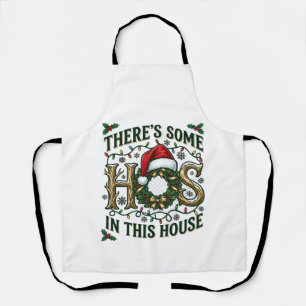Hos House Christmas Wreath Santa Hat Lights Apron