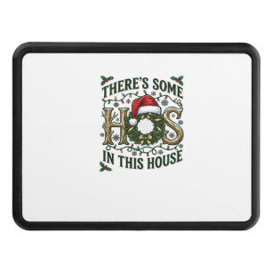 Hos House Christmas Wreath Santa Hat Lights Hitch Cover