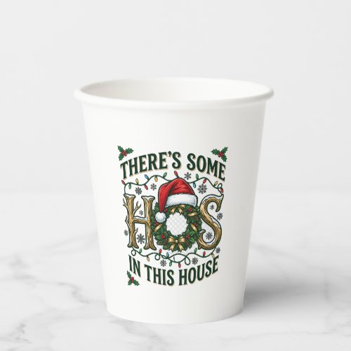 Hos House Christmas Wreath Santa Hat Lights Paper Cups