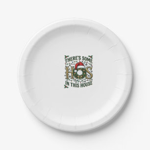 Hos House Christmas Wreath Santa Hat Lights Paper Plates
