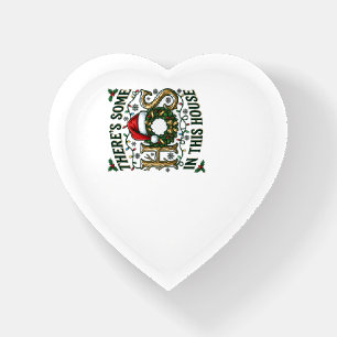 Hos House Christmas Wreath Santa Hat Lights Paperweight