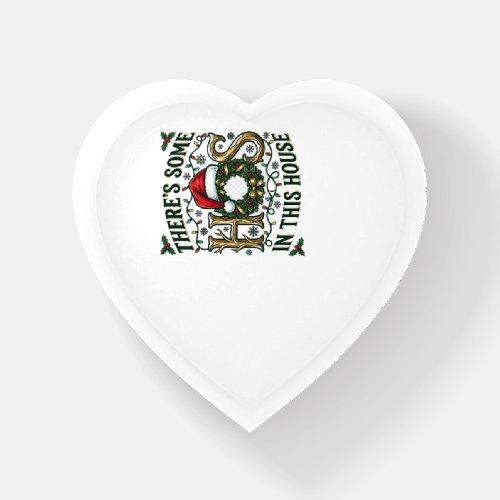 Hos House Christmas Wreath Santa Hat Lights Paperweight