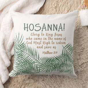 HOSANNA Palm Sunday Square Throw Pillow
