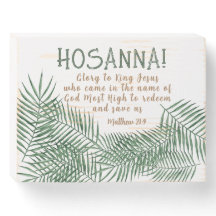 HOSANNA Palm Sunday Wood Box Sign