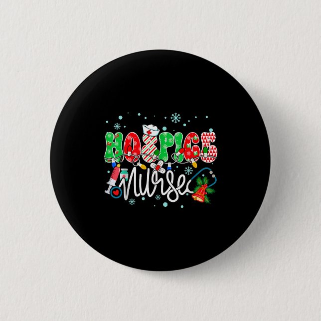 Hosce Nurse Funny Xmas Light Stethoscope Christmas Button (Front)