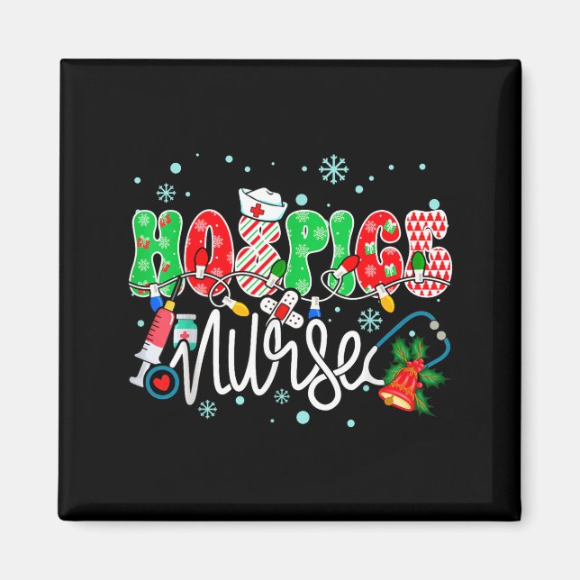 Hosce Nurse Funny Xmas Light Stethoscope Christmas Magnet (Front)