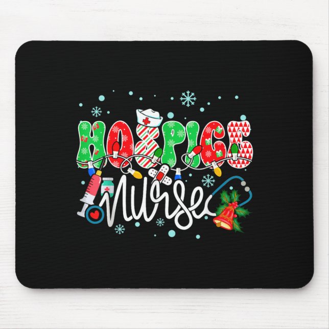 Hosce Nurse Funny Xmas Light Stethoscope Christmas Mouse Pad (Front)