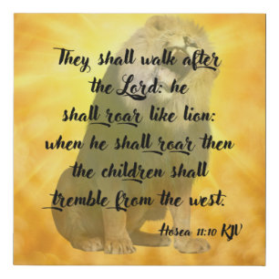 Hosea 11:10 Bible Verse Scripture Canvas Wall Art