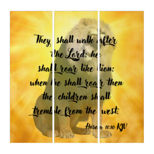 Hosea 11:10 Bible Verse Scripture Wall Art
