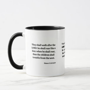 Hosea 11:10 KJV Bible Verse Two-Tone Mug