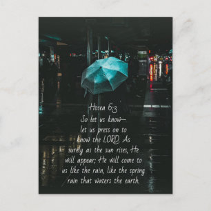 Hosea 6:3 Let us press on to know the Lord, Bible Postcard