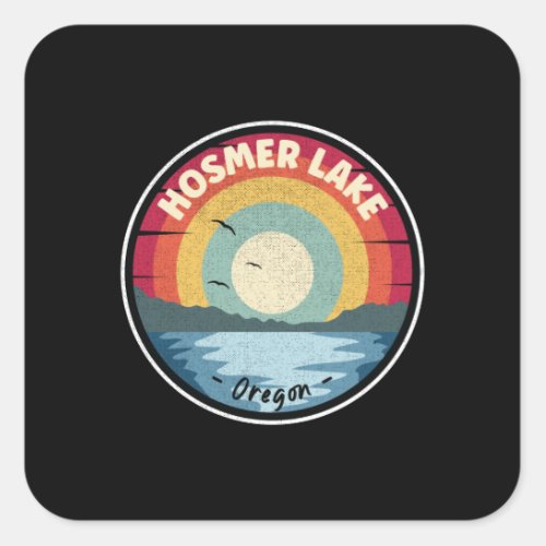 Hosmer Lake Oregon Colorful Scene Square Sticker