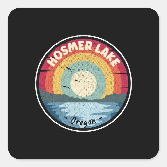 Hosmer Lake Oregon Colorful Scene Square Sticker (Front)
