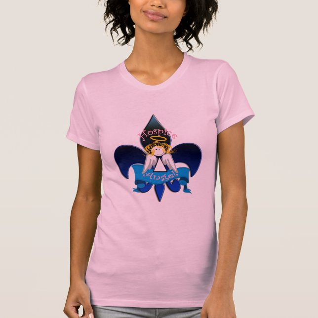 Hospice Angel Fleur de lis T-Shirt (Front)