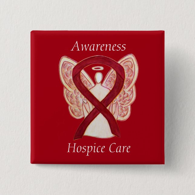 Hospice Care Angel Awareness Ribbon Pins (Front)