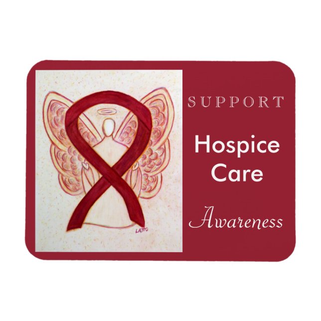 Hospice Care Awareness Ribbon Angel Magnet (Horizontal)