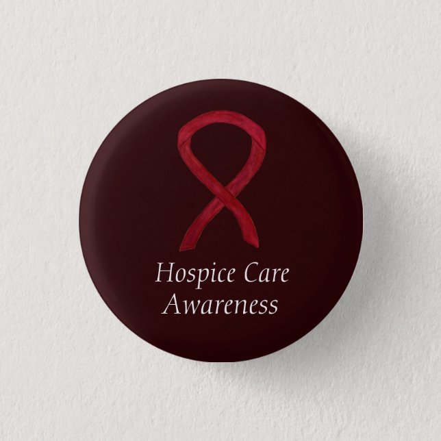 Hospice Care Awareness Ribbon Custom Pins (Front)