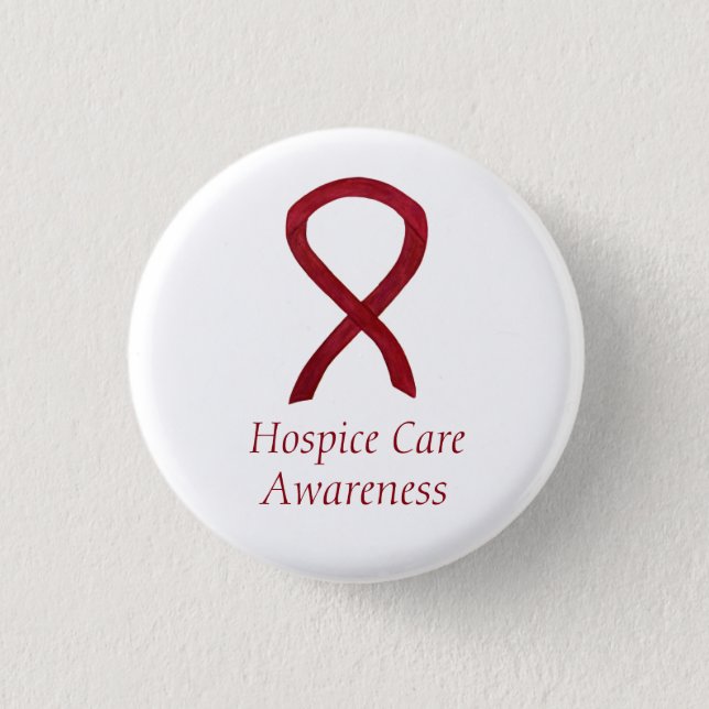 Hospice Care Awareness Ribbon Custom Pins (Front)