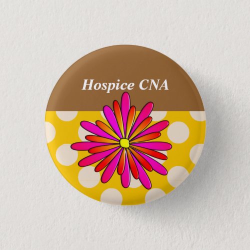 Hospice CNA Buttons Artsy and Whimsical Flower 5