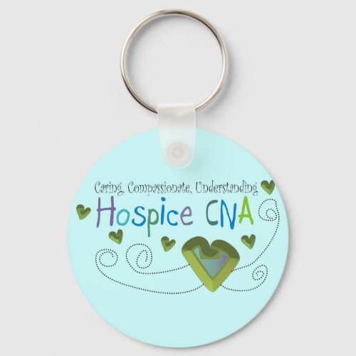 Hospice CNA Green Hearts Keychain