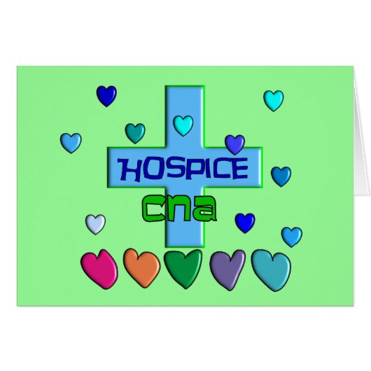 Hospice CNA Multi Hearts Design Cards (Front Horizontal)