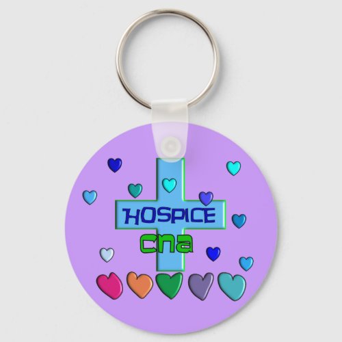 Hospice CNA Multi Hearts Design Keychain