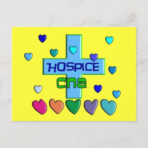 Hospice CNA Multi Hearts Design Postcard