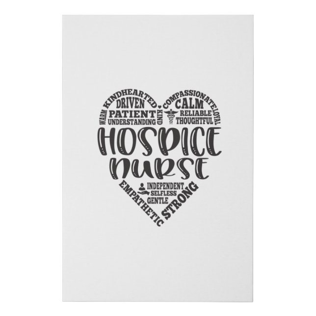 Hospice, hospice nurse, rn cna faux canvas print (Front)