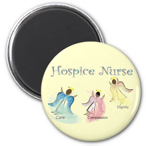 Hospice Nurse 3 Angels Design Magnet