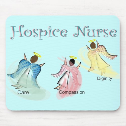 Hospice Nurse 3 Angels Design Mouse Pad