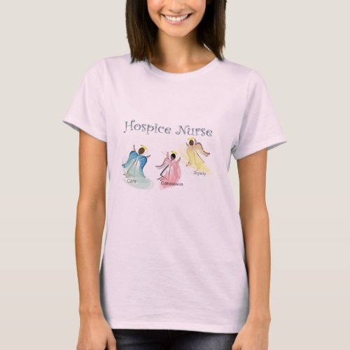 Hospice Nurse 3 Angels Design T_Shirt
