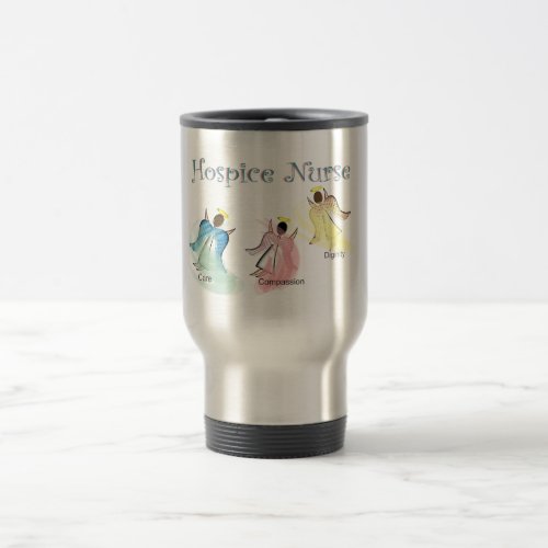 Hospice Nurse 3 Angels Design Travel Mug