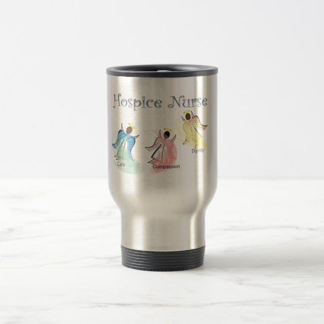Hospice Nurse 3 Angels Design Travel Mug (Center)