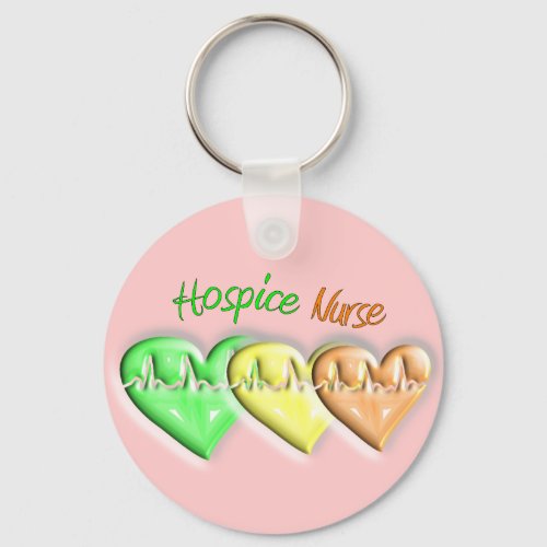 Hospice Nurse 3D Hearts Keychain