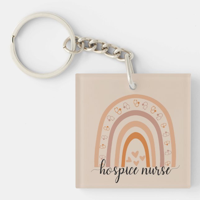 Hospice Nurse Aide Script Rainbow Hospice   Keychain (Front)
