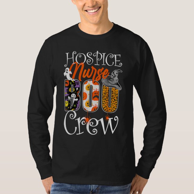 Hospice Nurse Boo Crew Halloween Hospice Nurse Par T-Shirt (Front)