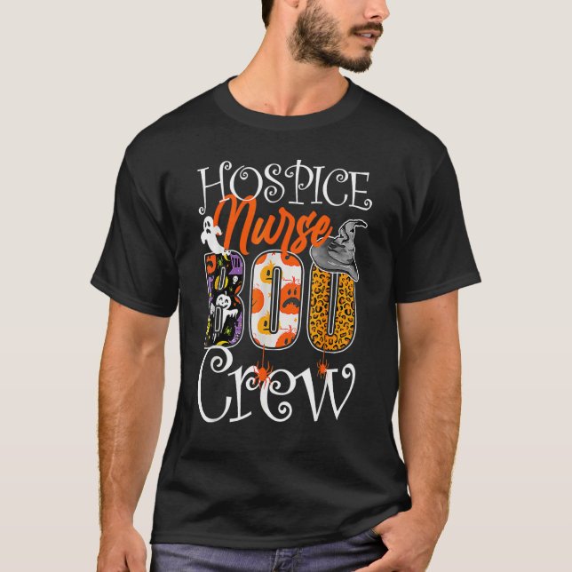Hospice Nurse Boo Crew Halloween Hospice Nurse Par T-Shirt (Front)