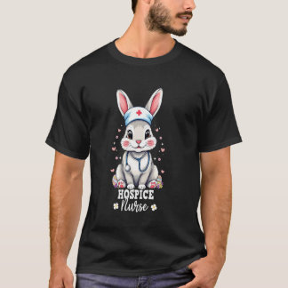 Hospice Nurse Bunny With Stethoscope Easter Nurse T-Shirt