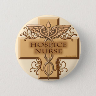 Hospice Nurse Caduceus custom name pin