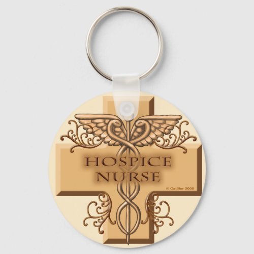 Hospice Nurse Caduceus  Keychain