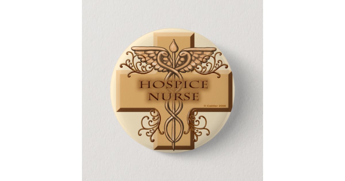 Hospice Nurse Caduceus pin | Zazzle