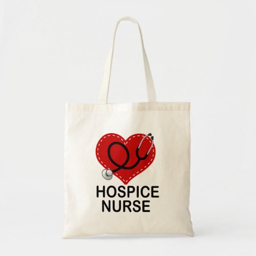 Hospice Nurse Heart Stethoscope Tote Bag