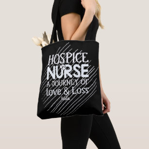 Hospice Nurse Journey Black White Tote Bag