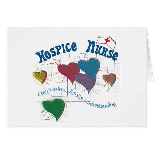 Hospice Nurse Multi Colored Hearts Cards (Front Horizontal)