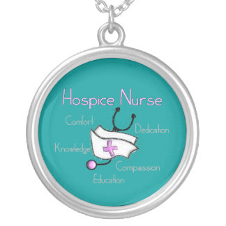 Hospice Nurse Necklace, Sterling Silver Silver Plated Necklace