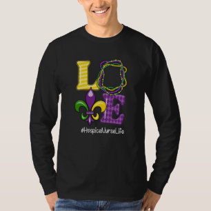 Hospice Nurse Nurse Mardi Gras Leopard Festival Pa T-Shirt