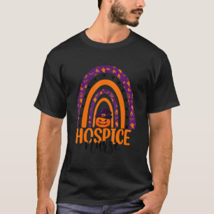 Hospice Nurse Nursing Rainbow Halloween Pumpkin Co T-Shirt
