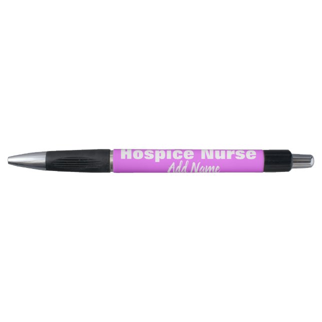 Hospice Nurse Personalized Pastel Neon Purple Ink Pen (Front)